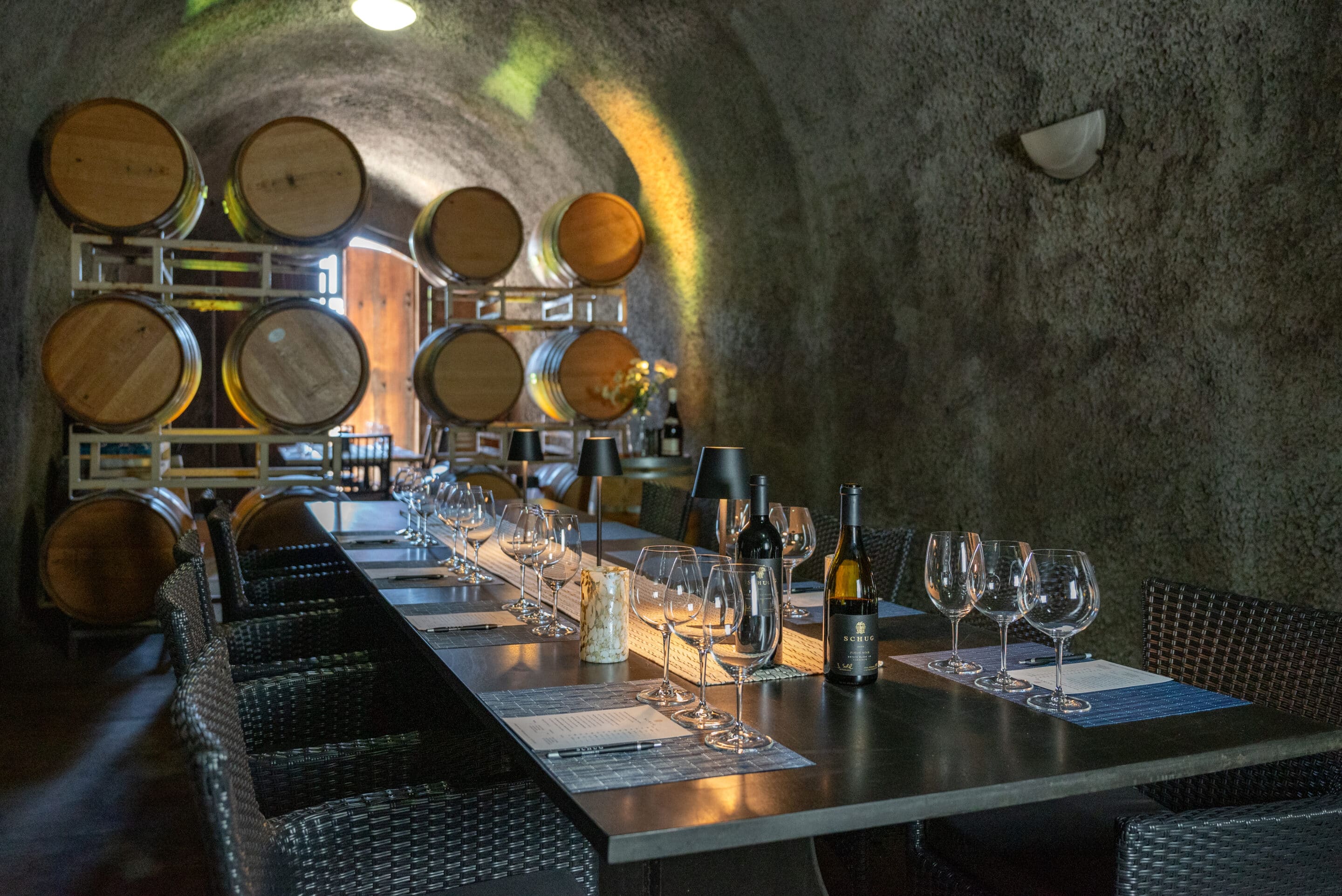 SCHUG WINERY Join us in the caves for a special tasting of estate wines.
