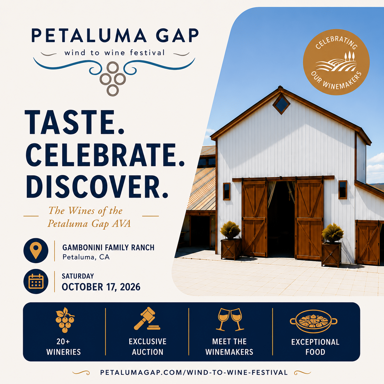 Petaluma_Gap_Wind_To_Wine The Petaluma Gap Wind to Wine Festival information for Saturday, October 17th Event.